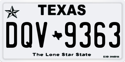 TX license plate DQV9363