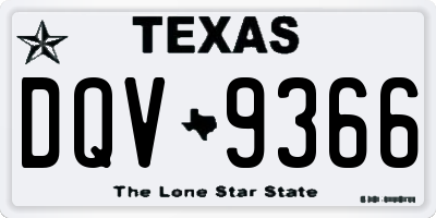 TX license plate DQV9366
