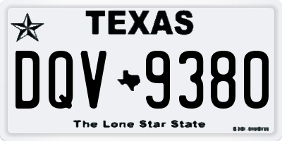 TX license plate DQV9380