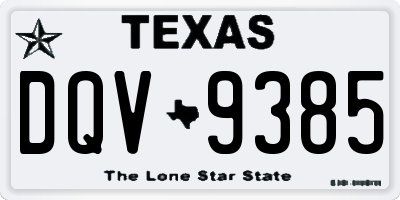 TX license plate DQV9385