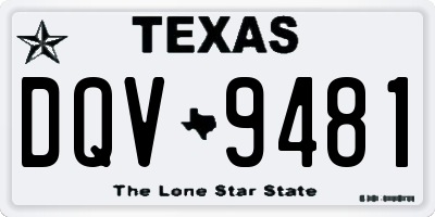 TX license plate DQV9481