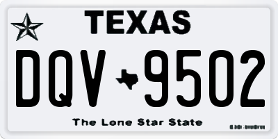 TX license plate DQV9502