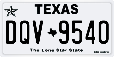 TX license plate DQV9540