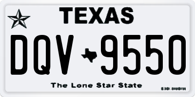 TX license plate DQV9550