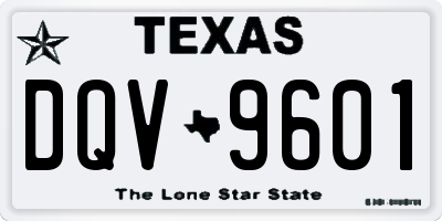 TX license plate DQV9601
