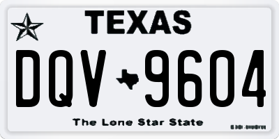TX license plate DQV9604