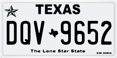 TX license plate DQV9652