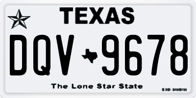 TX license plate DQV9678