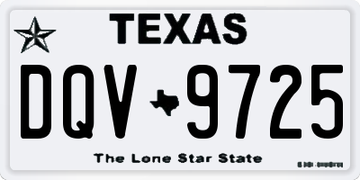 TX license plate DQV9725