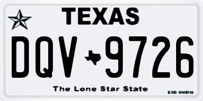 TX license plate DQV9726