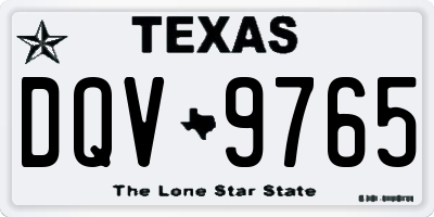 TX license plate DQV9765