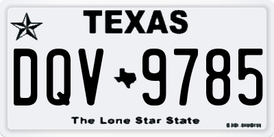 TX license plate DQV9785