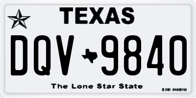TX license plate DQV9840