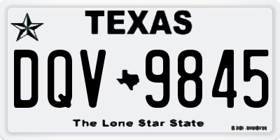 TX license plate DQV9845