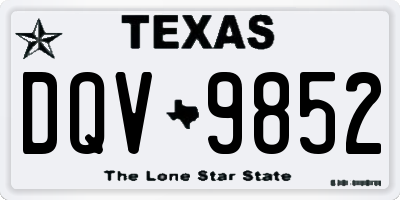 TX license plate DQV9852