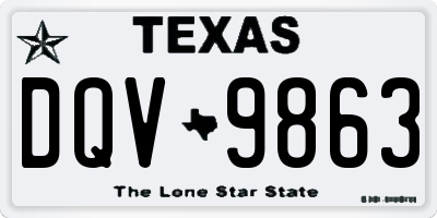 TX license plate DQV9863