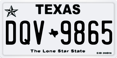 TX license plate DQV9865