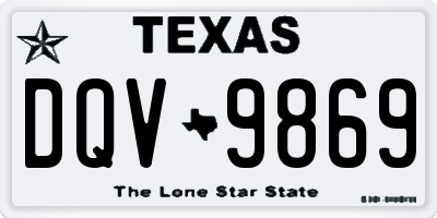 TX license plate DQV9869