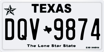 TX license plate DQV9874