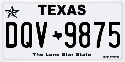TX license plate DQV9875