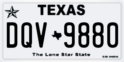 TX license plate DQV9880