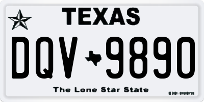 TX license plate DQV9890
