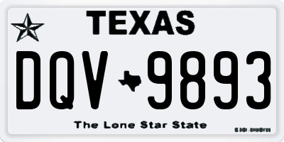 TX license plate DQV9893