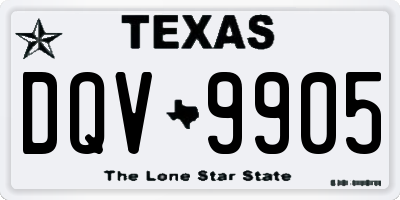TX license plate DQV9905