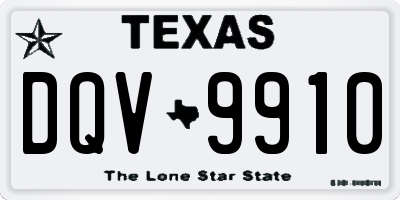 TX license plate DQV9910