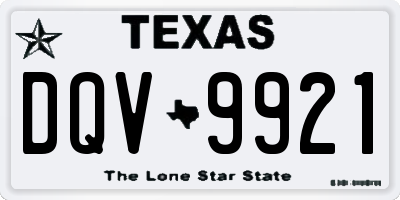 TX license plate DQV9921