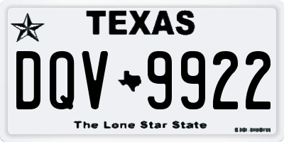 TX license plate DQV9922
