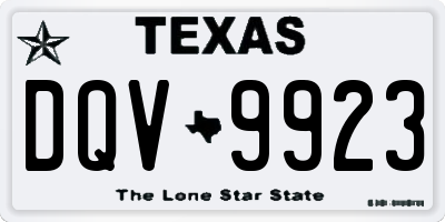 TX license plate DQV9923