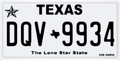 TX license plate DQV9934