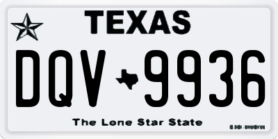 TX license plate DQV9936