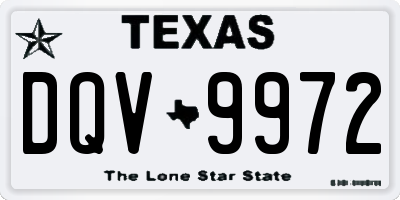 TX license plate DQV9972
