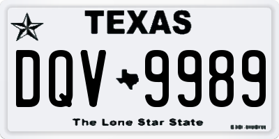 TX license plate DQV9989