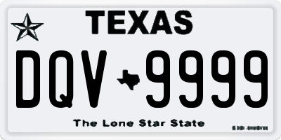 TX license plate DQV9999