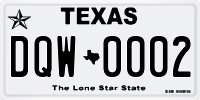 TX license plate DQW0002