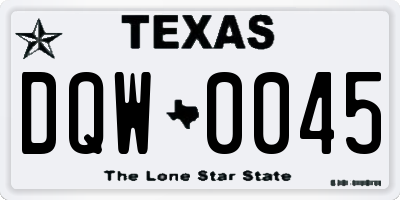 TX license plate DQW0045