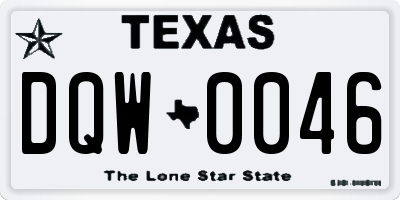 TX license plate DQW0046