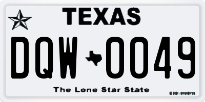 TX license plate DQW0049
