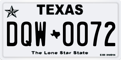 TX license plate DQW0072