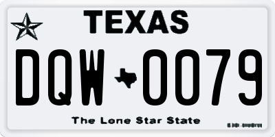 TX license plate DQW0079