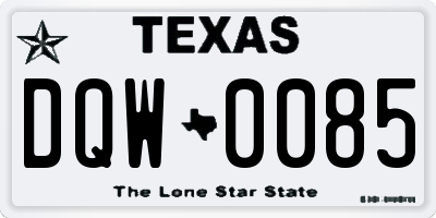TX license plate DQW0085