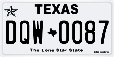 TX license plate DQW0087