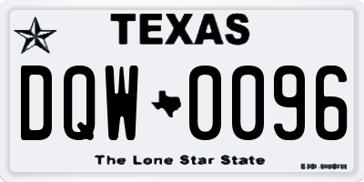 TX license plate DQW0096