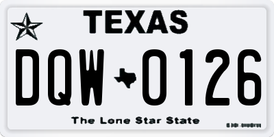 TX license plate DQW0126