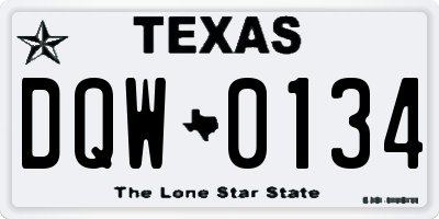 TX license plate DQW0134