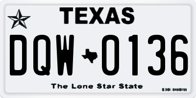TX license plate DQW0136