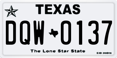 TX license plate DQW0137